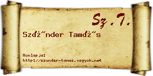 Szünder Tamás névjegykártya