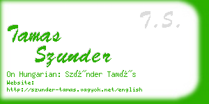 tamas szunder business card